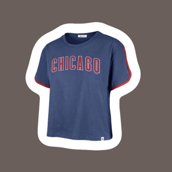 47 Tops - Chicago Cubs Blue and Red Baseball Women’s Tee Shirt New with Tags Size M